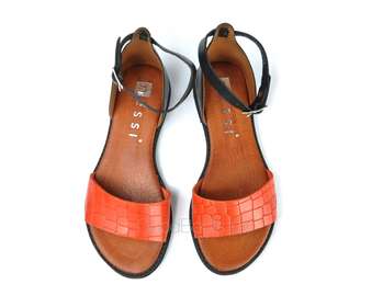 NESSI 18382/CZARNY+POMARANCZ COCO