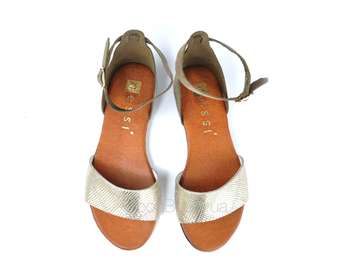 NESSI 49204/KHAKI+ZLOTY GAD